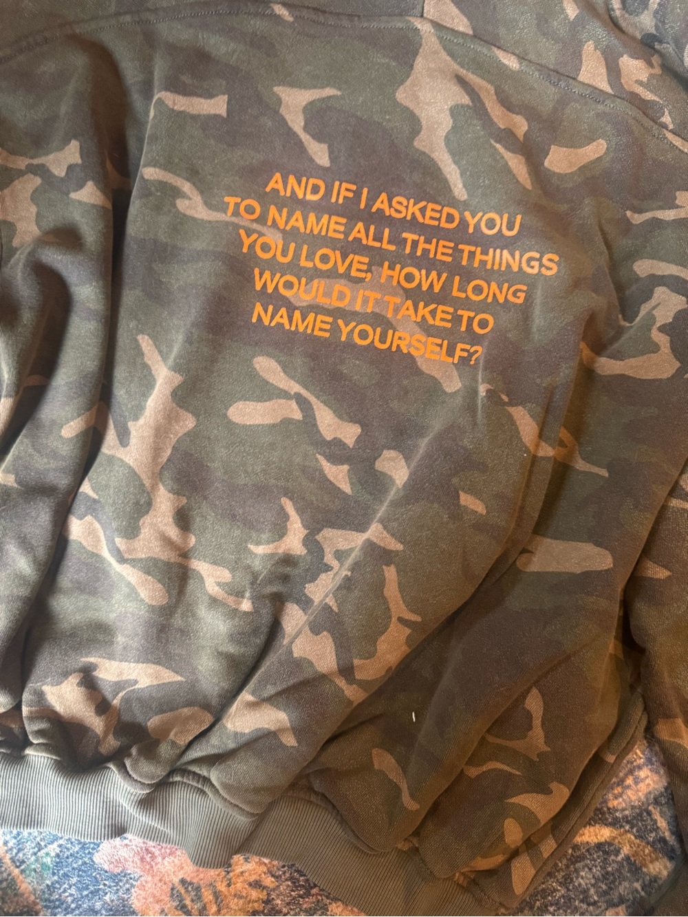NWT Sabbi Name Yourself Camo Hoodie with Orange Script Logo - Picture 13 of 14